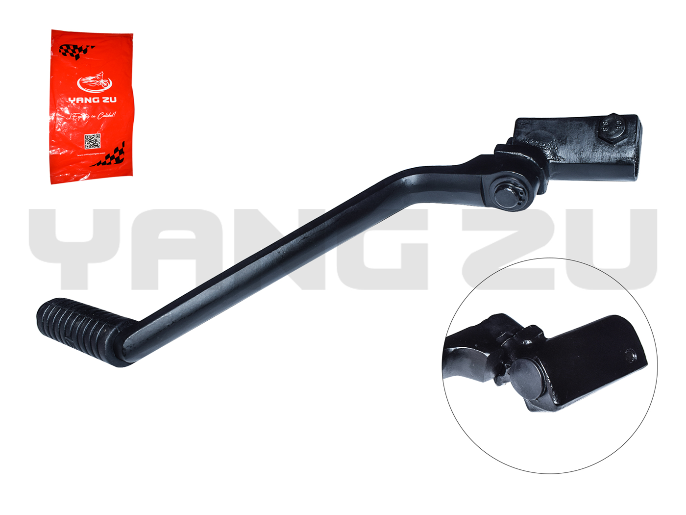 PEDAL ARRANQUE 1/PERNO(62.6MM) CURVO NEGRO
