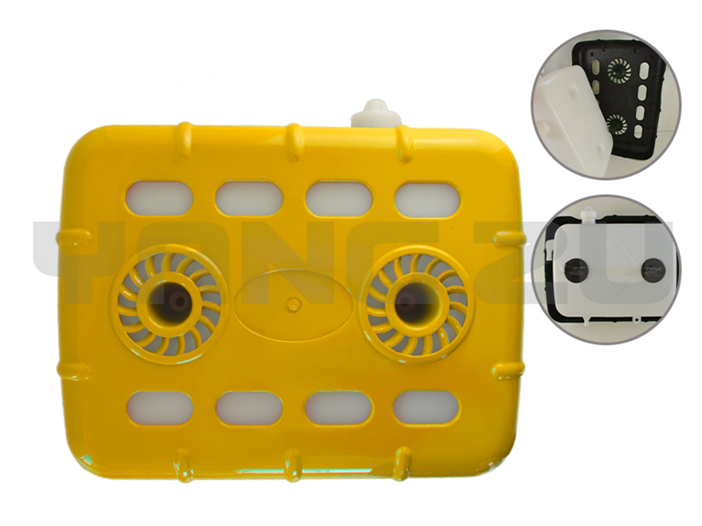 TANQUE RESERVA DE AGUA CARGUERO C/TAPA PLAST.(P/MANGUERA DELGADA)(29X37X10CM)YZ-300CC ZH-1 AMARILLO